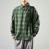 Camisa a Cuadros Retro Americana Diaria de Moda de Manga Larga para Mujer Primavera y Otoño Camisa Perezosa de Calle Chaqueta Fina de Pareja Adolescente