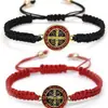Pulseira Cruzada de Liga Preta Feita à Mão Transfronteiriça da Amazon Pulseira Trançada Ajustável para Homens e Mulheres Estilo Geométrico