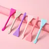 Pincel de máscara de silicone de dupla face e dupla finalidade com colher para aplicar máscara de lama, pincel leque facial para ácido de frutas, ferramenta de beleza para maquiagem