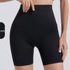 Processamento personalizado OEM Yoga Sports Shorts Mulheres cintura alta Hip Shark Calças Running Fitness Barbie Calças