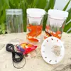 Brinquedo Gadget de Pesca para Crianças, Garrafa de Pesca de Peixe, Ferramenta para Pegar Peixes Pequenos, Balde de Peixe, Rede de Peixe e Camarão, Gaiola de Camarão, Rede de Pesca, Armadilha de Camarão