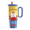 Nueva Taza Térmica de Acero Inoxidable 316 Gran Capacidad para Niñas Taza Fría para Coche Taza con Popote Asa Taza de Hielo Venta al por Mayor