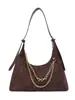 Bolso de luna creciente esmerilado transfronterizo, bolso de cadena de moda de alta gama para mujer, bolso cruzado vintage de gamuza, bolso de mano