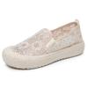 Alpargatas Estilo Chanel para Mujer Primavera/Verano 2026 Nuevas de Encaje Malla Transpirable Versátiles Delgadas Slip-On Zapatos Casuales