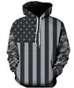 Sudadera con Capucha Nueva para Hombre 2026 Primavera y Otoño Impresión Digital 3D Remolino Blanco y Negro Corte Delgado Sudadera con Capucha para Hombre