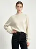 Suéter de punto pullover Xinge de lana merino y cachemira, amigable con la piel, retiene el calor, simple, adecuado para otoño, se puede usar solo o en capas, suéter de punto para mujer