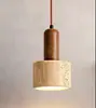 Estilo de música estética bambu-junta mármore natural lustre de sala de jantar, mesa de jantar, balcão de bar, sala de chá Zen, escritório, luminária longa de escritório