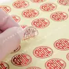 Pegatinas de sello de boda, pegatinas impermeables autoadhesivas, pegatinas pequeñas de boda, pegatinas de sello redondas para sobre rojo de caja de dulces para decoración