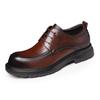 Zapatos de Cuero Casuales de Negocios para Hombre Primavera y Otoño Punta Redonda Transpirables Piel de Vaca de Primera Capa Zapatos Formales para Hombre Suela de Goma