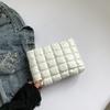Bolsa de Maquillaje de Mano Acolchada Moda Coreana para Mujer Otoño 2024 Nueva Moda Cuadros Plegada Portátil Pequeña Cuadrada