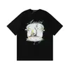 Camiseta de Manga Curta para Casal Amiri Pomba da Paz Tinta Flow Grafite Lettering 230g Série Coleção Estampa Clássica do Logo