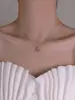 Colar de diamante rosa amor feminino leve luxo nicho clavícula corrente feminina pingente de alta qualidade primeiros acessórios corrente de pescoço coração pulsante