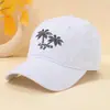 Gorra de Béisbol Bordada de Coco Transfronteriza Gorra Bordada Vintage Lavada Vieja Moda Sombrero de Sol Sombrero de Visera Curva Visera Ancha