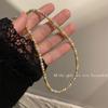 Collar de cuentas de colores suave diseño de nicho cadena de clavícula de lujo ligero cadena para suéter femenino elegante estilo francés lujo ligero