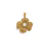 Colgante Encanto Personalidad Retro Acero de Titanio Forma de Gota de Agua Abanico Flor Accesorios para Joyería DIY Hechos a Mano Fabricante Mayorista