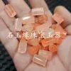 Cuentas lisas hexagonales de jade cuarcita, tubo recto multifacético naranja-rojo hielo, columna recta, cilindro recto, cuentas para joyería DIY