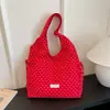 Nuevo Producto Primavera 2026: Bolso para Mujer Dulce Estilo Niche de Gran Capacidad con Lunares de Satén Brillante y Lazo Atado