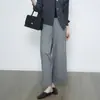 Pantalones Casuales de Pierna Ancha, Plisados, Adelgazantes, Holgados, Elegantes de Alta Gama para Mujer, Diseño Original con Drapeado