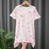 Bata de Noche para Niña Pijama de Verano Estilo Delgado 2026 Verano Holgado Vestido de Princesa de Manga Corta para Usar por Fuera