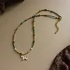 Collar Original Nuevo de Moda Exquisito de Unicornio Turquesa Accesorios para Mujer, Cadena de Clavícula de Perlas de Lujo Ligero Nicho de Gama Alta