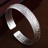 Pulseira de Provérbios Sânscritos Esculpidos Pulseira Masculina Sutra do Coração de Buda Banhada a Prata Edição de Moda Feminina Pulseira Sutra do Coração Atacado