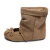 Zapatos de ballet con lazo de diseñador coreano de nicho para mujer, nuevo estilo 2026 botines bajos planos apilados para mujer