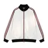 Sudadera con cremallera y cuello alto a rayas de bloques de color estilo americano para hombre y mujer, marca de moda, deportiva, corte holgado, chaqueta casual para pareja