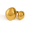 Anillos Versátiles Asimétricos Chapados en Oro de 18K Europeos y Americanos Transfronterizos para Mujer, Anillos Abiertos Vintage de Alta Gama para Mujer al por Mayor
