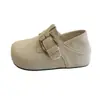 Sandálias Birkenstock originais de couro, com sola grossa, que aumentam a altura, de uso bidirecional, para mulheres, outono de 2026, novos mocassins versáteis, sem cadarço, com sola macia