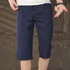 Pantalones Cortos de Verano Finos para Hombre con Bolsillos, Cremallera, Rectos Sueltos de Seda Helada Deportivos, Shorts Casuales Grandes, Largo de 7 Puntos