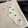 Calcetines de Algodón Puro para Mujer, Calcetines de Media Pantorrilla, Hilo de Puntos para Primavera y Verano, Color Sólido, Estilo Primavera y Otoño, Moda Coreana de Dibujos Animados Estilo Japonés con Puntos de Colores