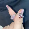 Anillo Versa Bright Pequeña Princesa Dulce Fresco Regalo Chapado con Circonio de Granada de 18K Seiko Lujo Ligero Abierto para Niñas