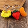Modelo de fruta em miniatura de simulação de PVC morango laranja chaveiro pingente de bolsa brinquedo de casa de brincar de comida em miniatura