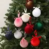 2026 Novo Enfeite de Bola de Tecido de Veludo de Natal 8CM Decoração de Árvore de Natal DIY Laço Bola Única Decoração Pendente Em Estoque