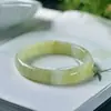 Venta al por mayor de fábrica pulsera de jade afgano de alto hielo textura de tira plana pulsera de jade para mujer anillo de color agua soleado pulsera de jade