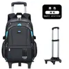 Nova Mochila Escolar com Rodinhas para Meninos, Mochila Infantil Removível para Alunos do Ensino Fundamental (3ª-5ª-6ª-9ª Séries), Grande Capacidade para Alunos do Ensino Fundamental