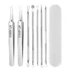 Set de Agujas para Acné de Acero Inoxidable Pinza para Acné No. Pinzas para Espinillas de 5 Celdas Aguja para Acné Herramienta de Belleza Clip de Célula
