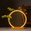 Nuevo Anillo de Luz LED de Hierro Estilo Chino con Incienso de Flujo Inverso para Oficina, Hogar, Tienda, Sala de Té y Casa de Huéspedes, Decoración Luminosa Creativa para Uso Doméstico