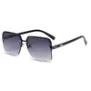 Nuevas Gafas de Sol de Moda Tendencia para Hombre, Gafas de Sol Cuadradas con Lente de PC, Gafas de Sol de Medio Marco con Protección Solar Estilo Urbano para Mujer