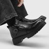 Botas para Hombre Otoño Nuevo Piel Suave Suela Blanda Suela Gruesa Piel Genuina Caña Media Botas de Piel Británicas Modernas Botas Chelsea Botas para Hombre