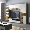 Set Combinado de Mueble de TV y Mesa de Café de Lujo Ligero, Gabinete de Pared Minimalista Moderno, Gabinete de TV Integrado para Pared de Fondo de Sala de Estar, Colgante