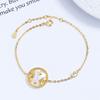 Pulsera de Plata de Ley 925 de las Doce Constelaciones para Mujer Estilo Coreano ins Sentido de Alta Gama Moneda Redonda Marca Fritillaria Blanca Joyería para el Día de la Madre