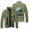 Chaqueta fina y elegante para hombre, de primavera y otoño, estilo deportivo, informal, con cuello vertical y cremallera, ideal para motociclismo.