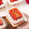 Caja de Pastel de Fresa Año Nuevo 2026 Caja de Empaque de Pastel de Crema Dios de la Riqueza Tiramisú Postre Para Llevar Horneado