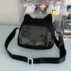 Bolsa Transparente Estilo Menina Japonesa para Dor Pequena Lancheira Bolsa de Ombro Transversal Versátil Casual para Celular Bolsa Pequena Simples