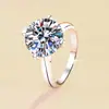 Anillo de Moissanita 1235 Quilates Estilo Clásico Bud de Rosa Forma de Corazón Engaste de Cuatro Garras Anillo de Plata de Ley S925 Venta al por Mayor Transfronterizo