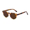 Gafas de Sol Redondas de Moda Europea y Americana 2026 para Mujer, Sencillas de Propionato con Patillas Versátiles para Protección Solar para Mujer Transfronterizas
