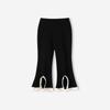 Calças para Meninas Calças Flare Infantis Cinza 2025 Novas Elegantes Renda Leggings de Bebê Calças Casuais Outono Tendência