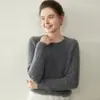 Suéter de Cachemira Suave y Cómodo de Otoño/Invierno para Mujer, Jersey de Cuello Redondo, Suéter de Punto con Trenzas, Suéter Grueso de Manga Larga, Capa Base Interior