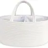 Cesta de Pañales para Bebé Transfronteriza de Calidad Xinyide Bolso para Mamá Tejido con Hilo de Algodón Bolsa de Pañales de Cuerda de Algodón Cesta de Almacenamiento de Cuerda de Algodón